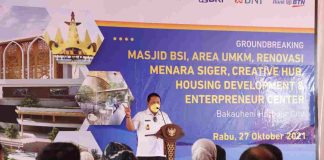 Gubernur Arinal Djunaidi Bersama Wakil Menteri BUMN II Kartika Wirjoatmodjo Lakukan Groundbreaking Bakauheni Harbour City