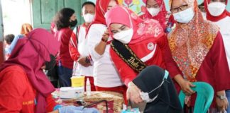 Winarni Tinjau Sunatan Massal dan Vaksinasi Untuk Anak Usia 6-11 Tahun Di Ketapang