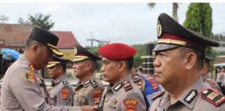 Gelar Upacara Sertijab, Kapolres Way Kanan Tekankan Pejabat yang Baru Dapat Segera Menyesuaikan Diri